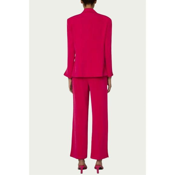 NEW AMYLYNN alice linen-blend twill straight-leg pant in pink - Picture 2 of 2